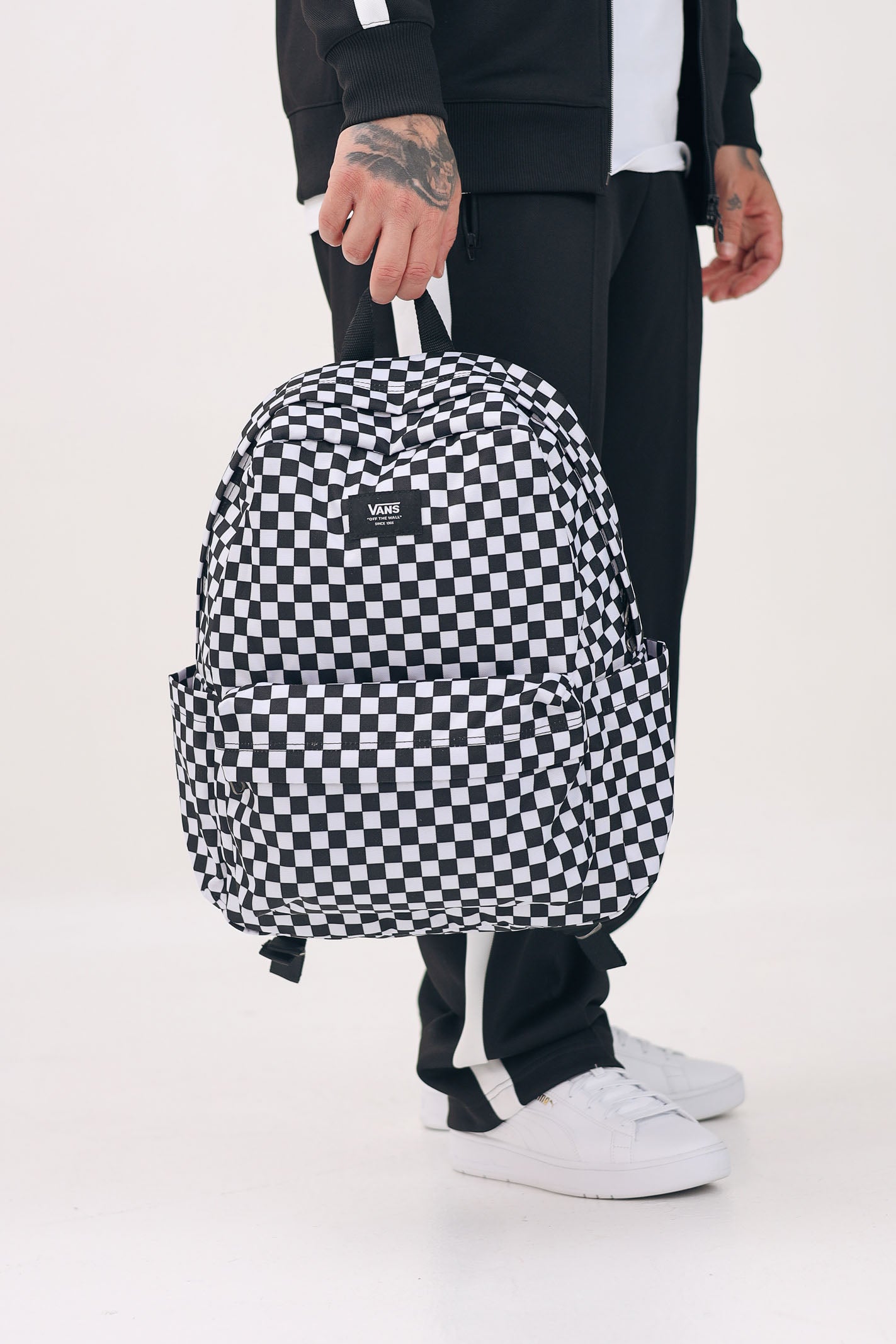 VANS Zaino Old Skool Check bianco e nero per uomo e donna VN000H4XY281 . VANS 
