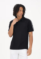VERSACE JEANS COUTURE Polo a manica corta nera da uomo con spalle logate 80GAGT16CJ01T 899 VERSACE JEANS COUTURE 