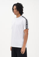 VERSACE JEANS COUTURE T-shirt a manica corta bianca da uomo con inserti logati 80GAHT16CJ00T 003 VERSACE JEANS COUTURE 