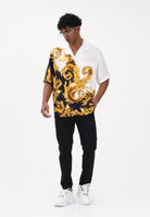 VERSACE JEANS COUTURE Camicia a manica corta bianca da uomo con stampa "Wave Couture" 80GAL2BBNS786 GL2 VERSACE JEANS COUTURE 