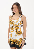 VERSACE JEANS COUTURE Canotta bianca da donna con stampa Wave Couture 80HAM603JS550 G03 VERSACE JEANS COUTURE 