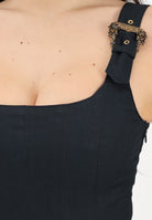 VERSACE JEANS COUTURE Abito corto nero da donna con fibbie Baroque 80HAO909N0715 899 VERSACE JEANS COUTURE 