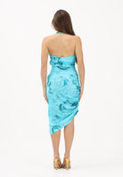 VERSACE JEANS COUTURE Abito midi azzurro da donna con stampa Wave Couture 80HAO913NS820 203 VERSACE JEANS COUTURE 
