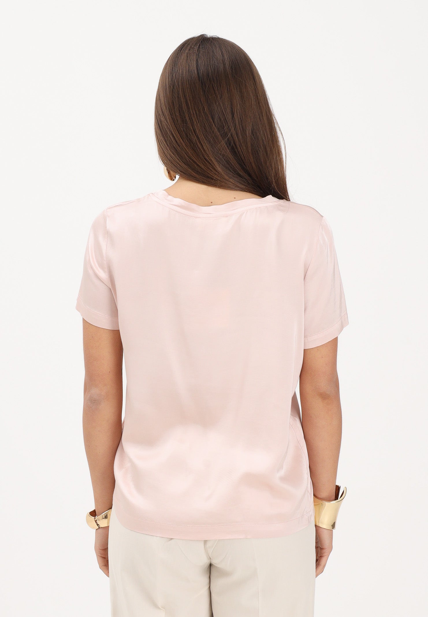 VICOLO t-shirt in satin elasticizzato rosa donna. AB0083 RO VICOLO 