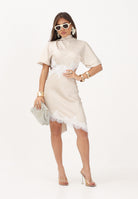 VICOLO abito corto Abito pizzo cut out beige donna AB1665 BE VICOLO 