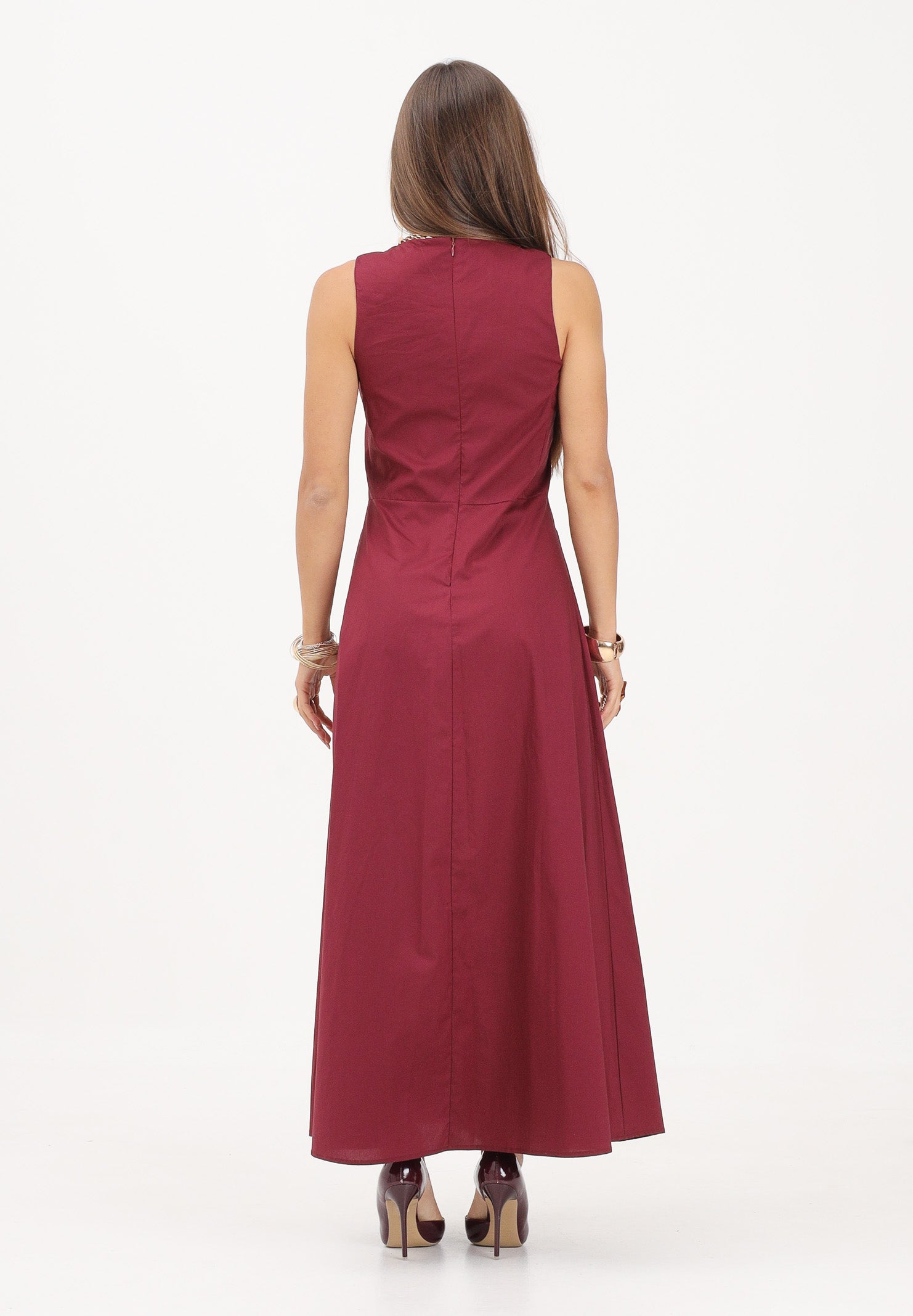 VICOLO abito lungo elegante bordeaux donna. AB1814 BO VICOLO 