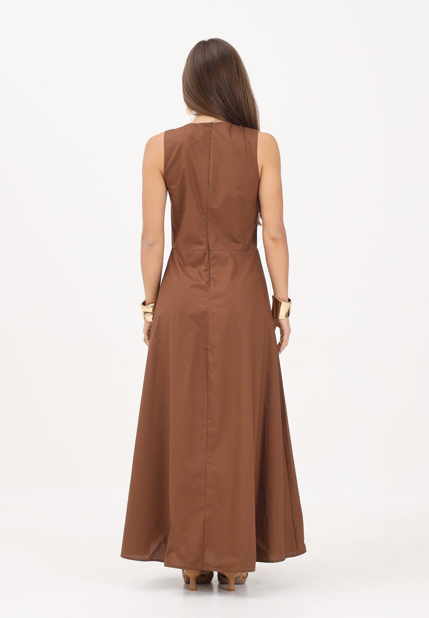 VICOLO abito lungo eleganteTabacco marrone donna. AB1814 TA VICOLO 