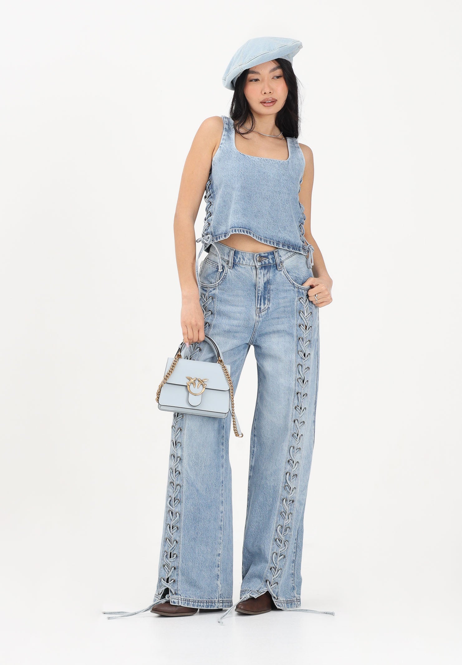 VICOLO Jeans Cora in denim chiaro da donna DAB5012 DECH VICOLO 