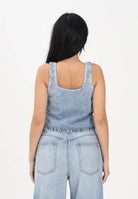 VICOLO Top in denim chiaro da donna con lacci laterali DAB5013 DECH VICOLO 