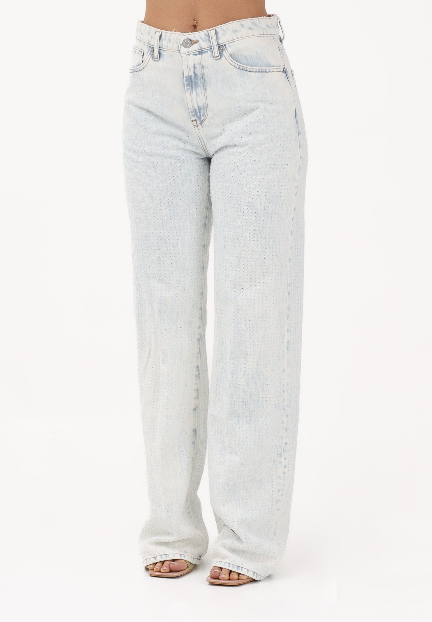 VICOLO Jeans Alex in denim chiaro da donna con lavorazione micro-traforata DAB5098 DECH VICOLO 