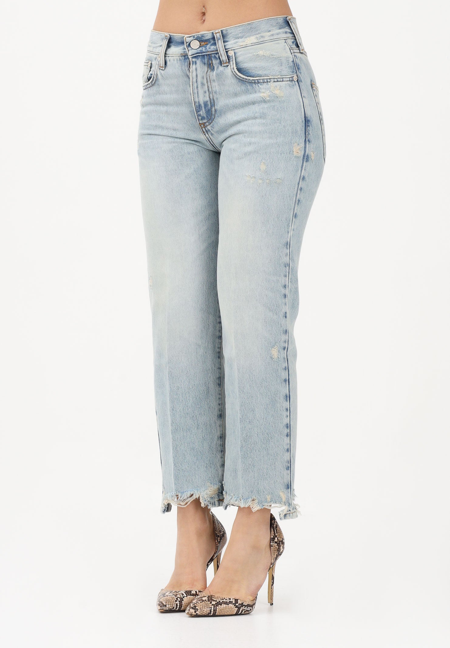 VICOLO Jeans Zeke in denim chiaro sabbiato da donna DAB5121 DEVI VICOLO 