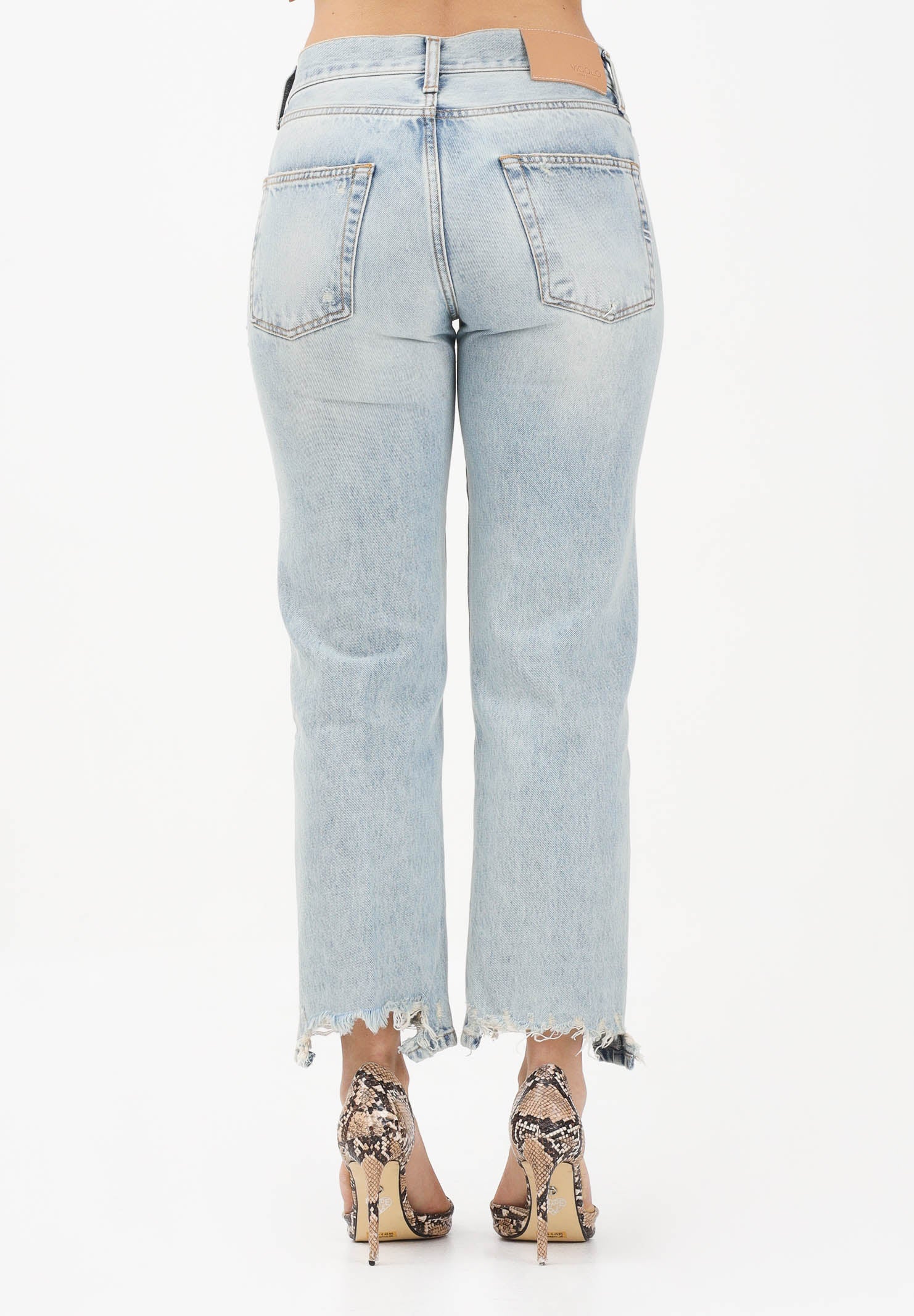 VICOLO Jeans Zeke in denim chiaro sabbiato da donna DAB5121 DEVI VICOLO 