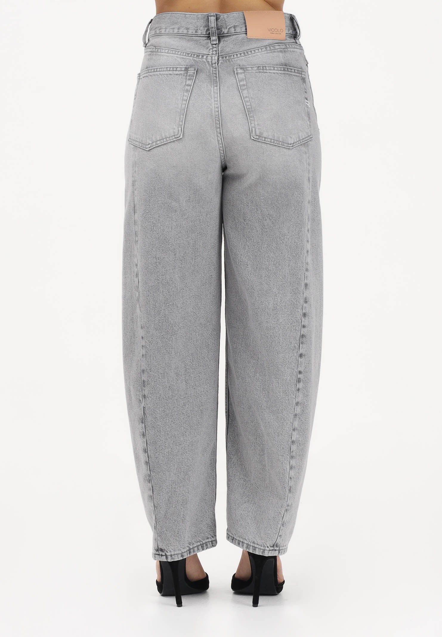 VICOLO Jeans CHIARA balloon in denim grigio da donna DAB5156 DEGR VICOLO 