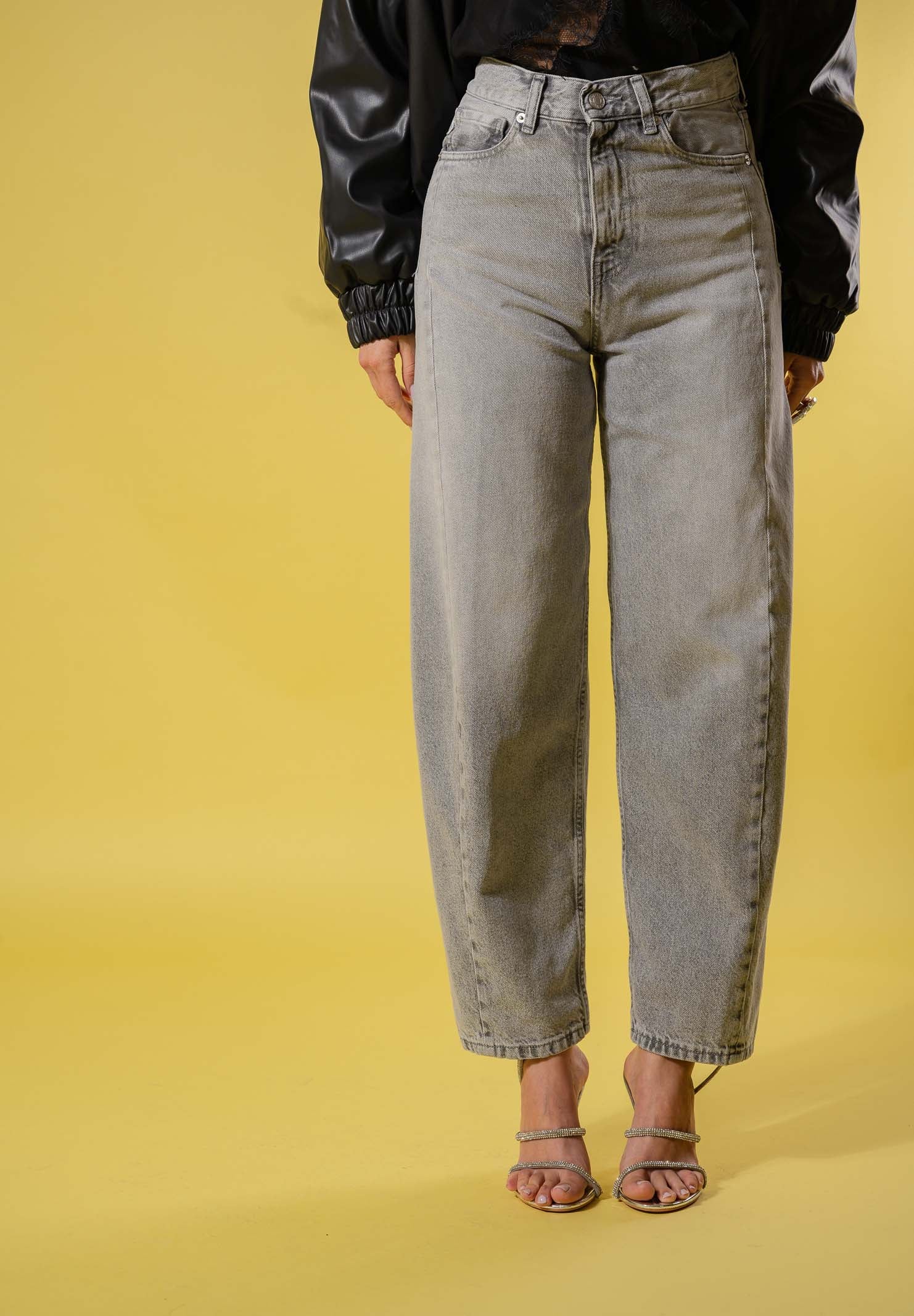 VICOLO Jeans CHIARA balloon in denim grigio da donna DAB5156 DEGR VICOLO 