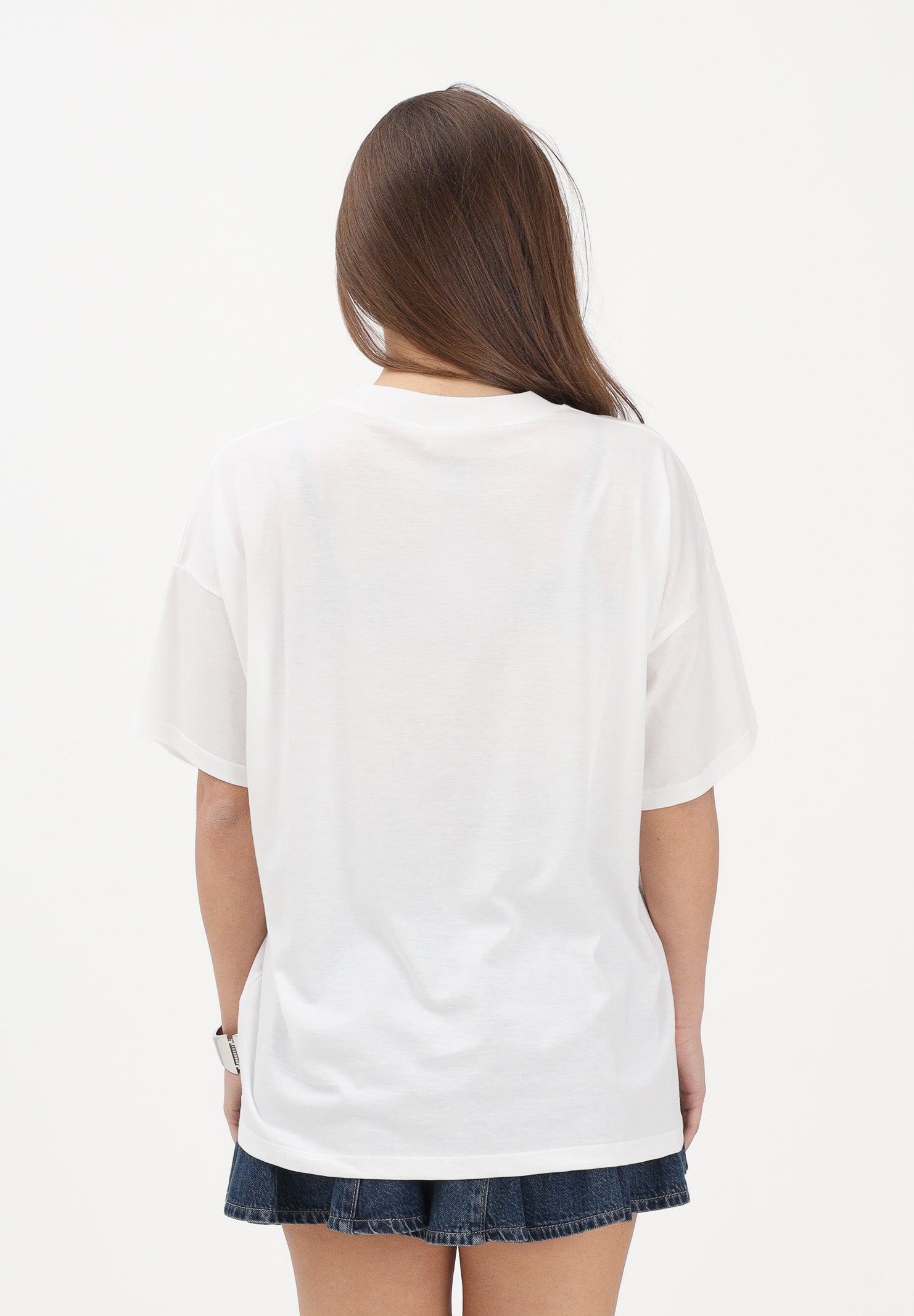 VICOLO T-shirt a manica corta bianca da donna con stampa RAB0534 02 VICOLO 