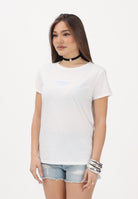 VICOLO T-shirt a manica corta bianca da donna con ricamo "Parzialmente sclerata" RAB0551 02 VICOLO 