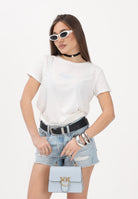 VICOLO T-shirt a manica corta bianca da donna con ricamo "Parzialmente sclerata" RAB0551 02 VICOLO 