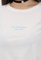 VICOLO T-shirt a manica corta bianca da donna con ricamo "Parzialmente sclerata" RAB0551 02 VICOLO 