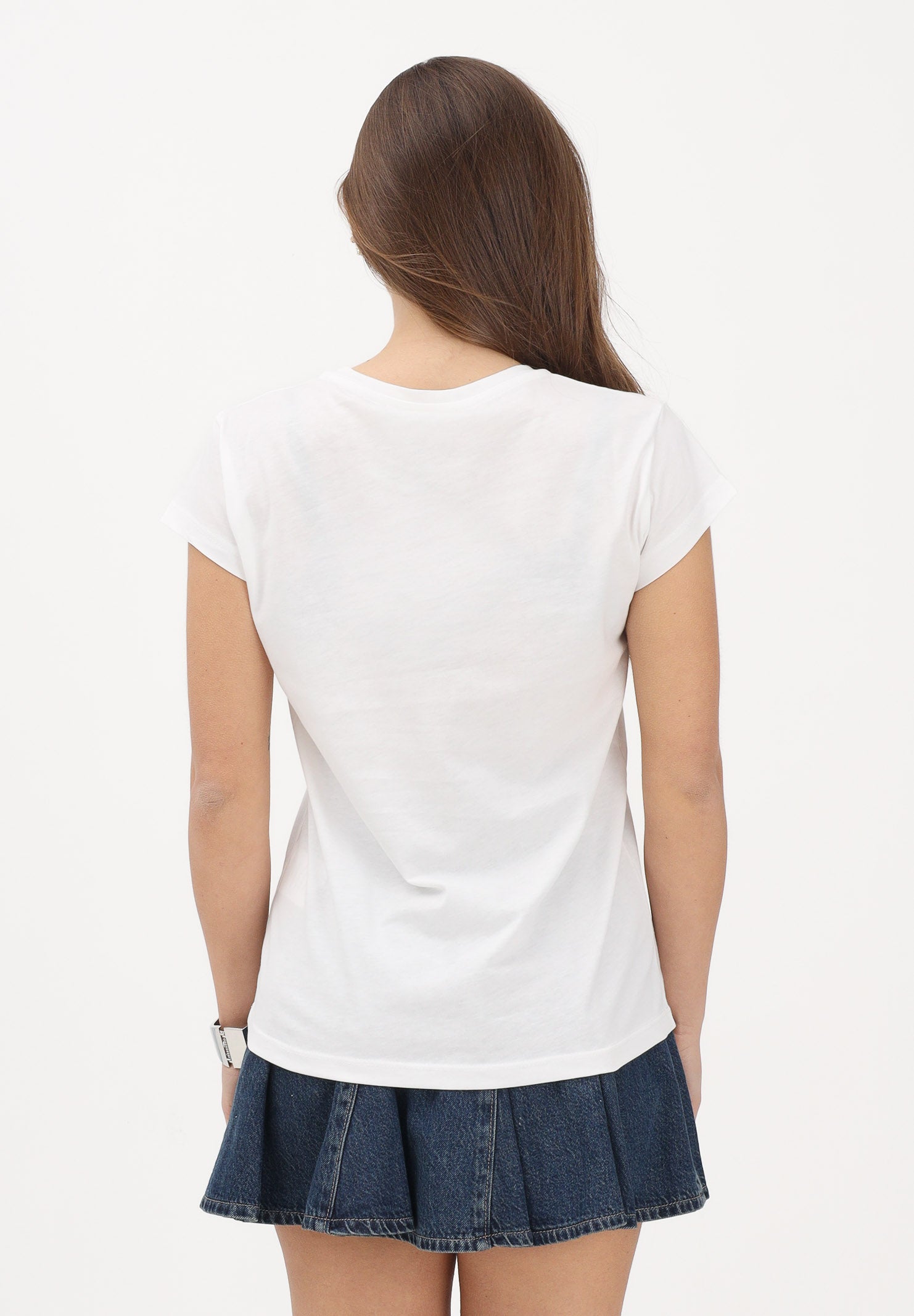 VICOLO T-shirt a manica corta bianca da donna con stampa RAB0599 02 VICOLO 