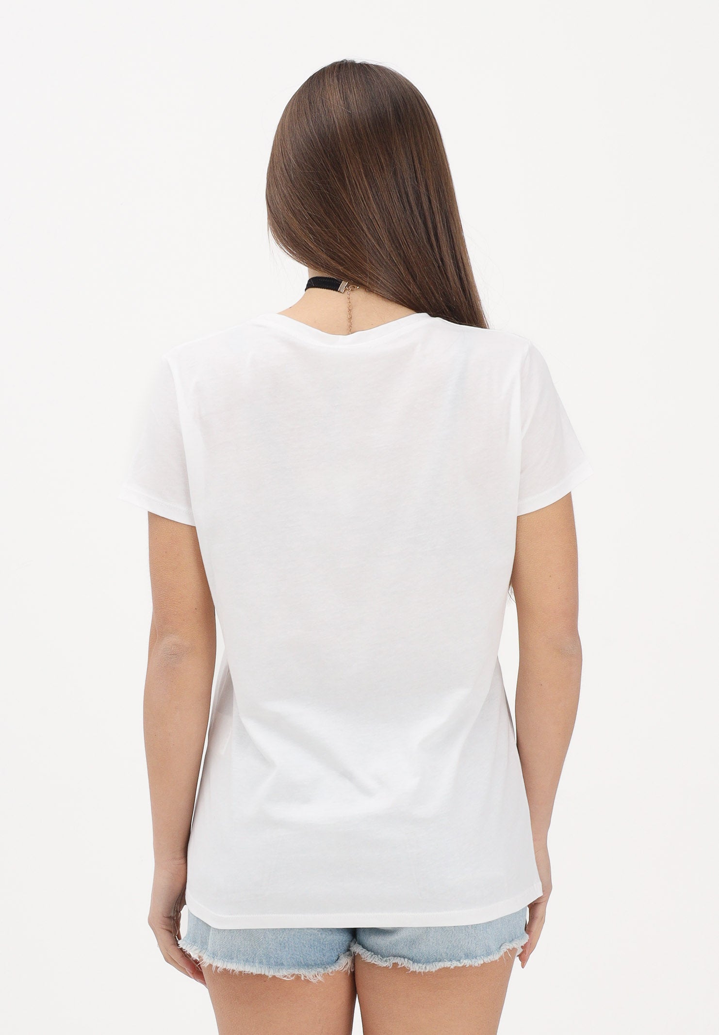 VICOLO T-shirt a manica corta bianca da donna con stampa "Ce la farò anche stravolta" RAB0634 02 VICOLO 