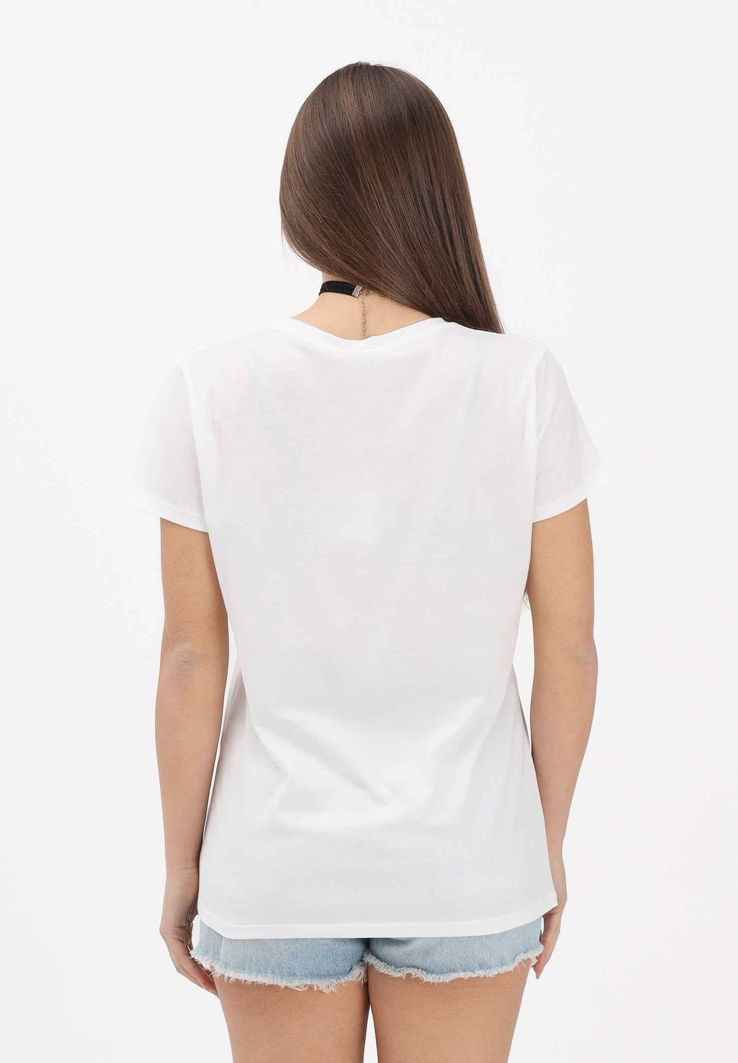 VICOLO T-shirt a manica corta bianca da donna con stampa "Viziata" RAB0682 02 VICOLO 