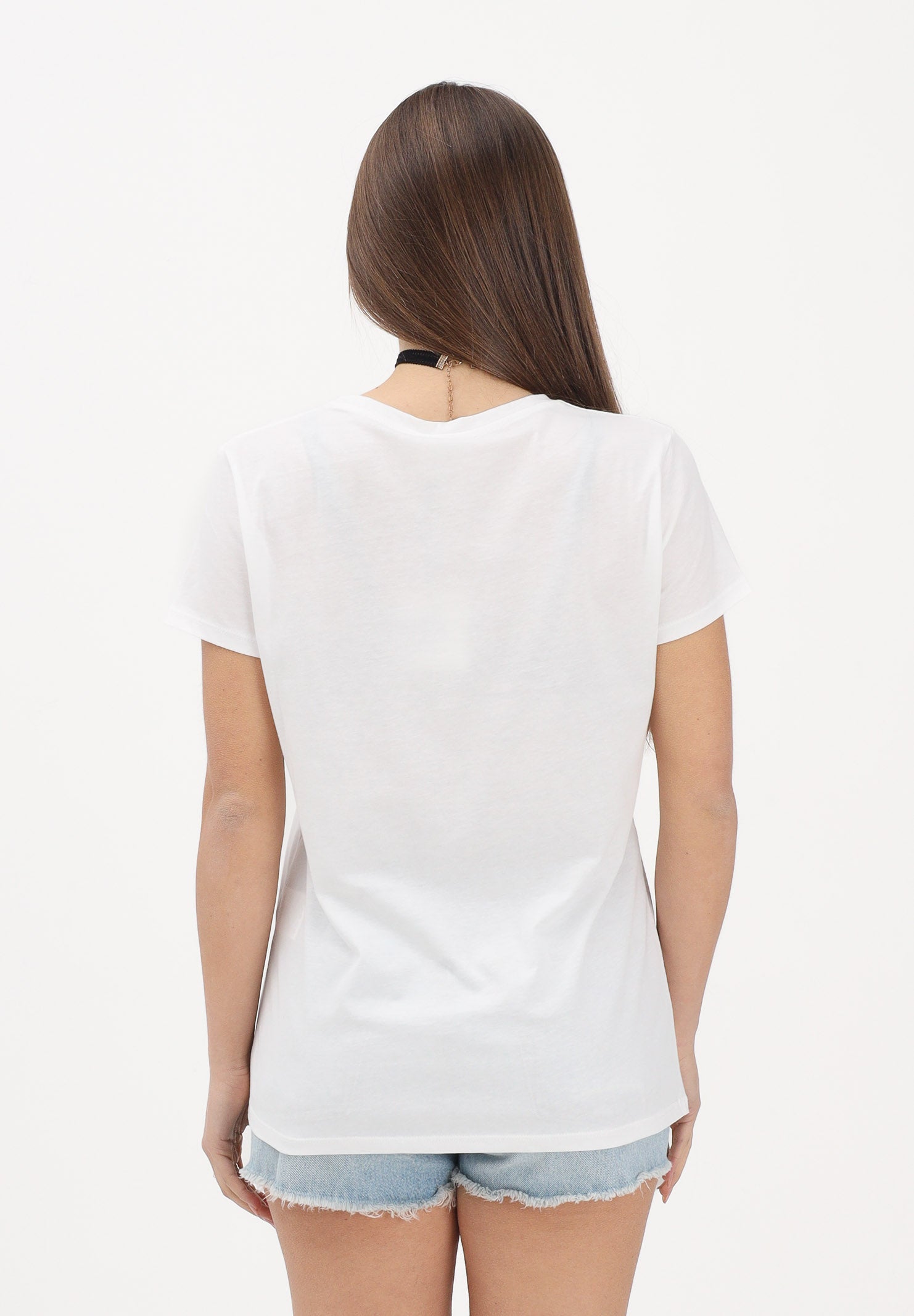 VICOLO T-shirt a manica corta bianca da donna con stampa "Ma i tempi migliori che tempistiche hanno?" RAB0699 02 VICOLO 