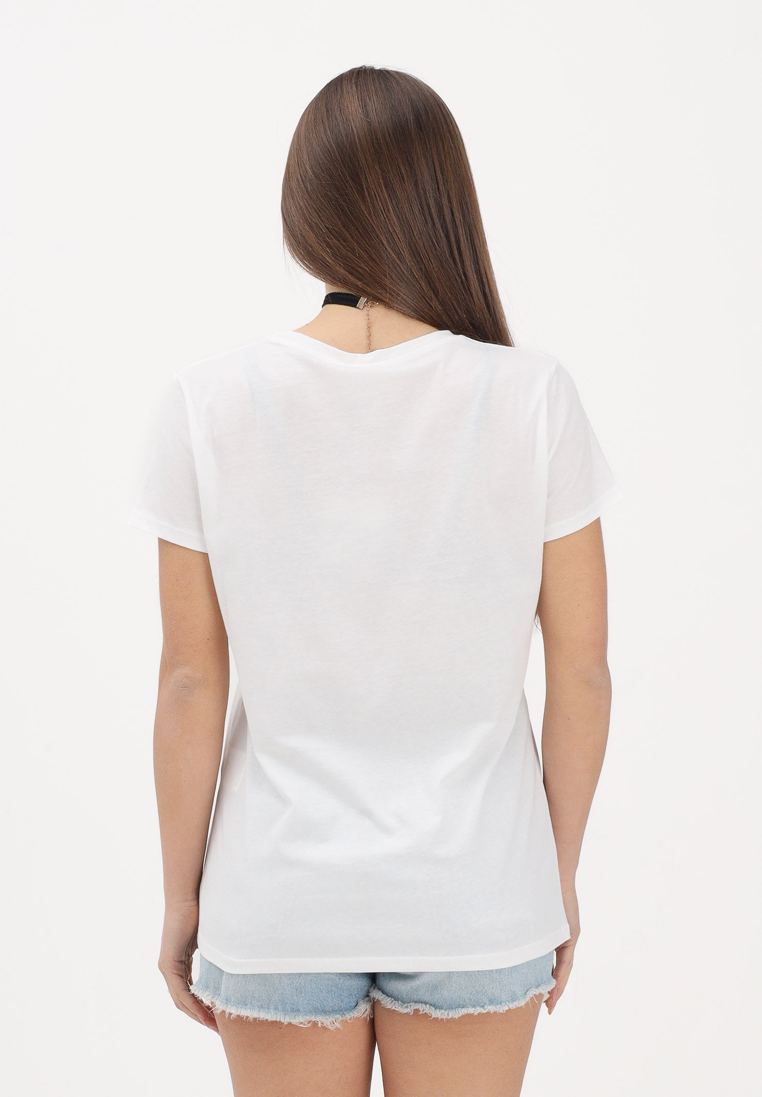 VICOLO T-shirt a manica corta bianca da donna con stampa "sopravvivo mood" RAB0712 02 VICOLO 