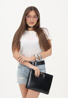 VICOLO T-shirt a manica corta bianca da donna con stampa "Mammite cronica" RAB0717 02 VICOLO 