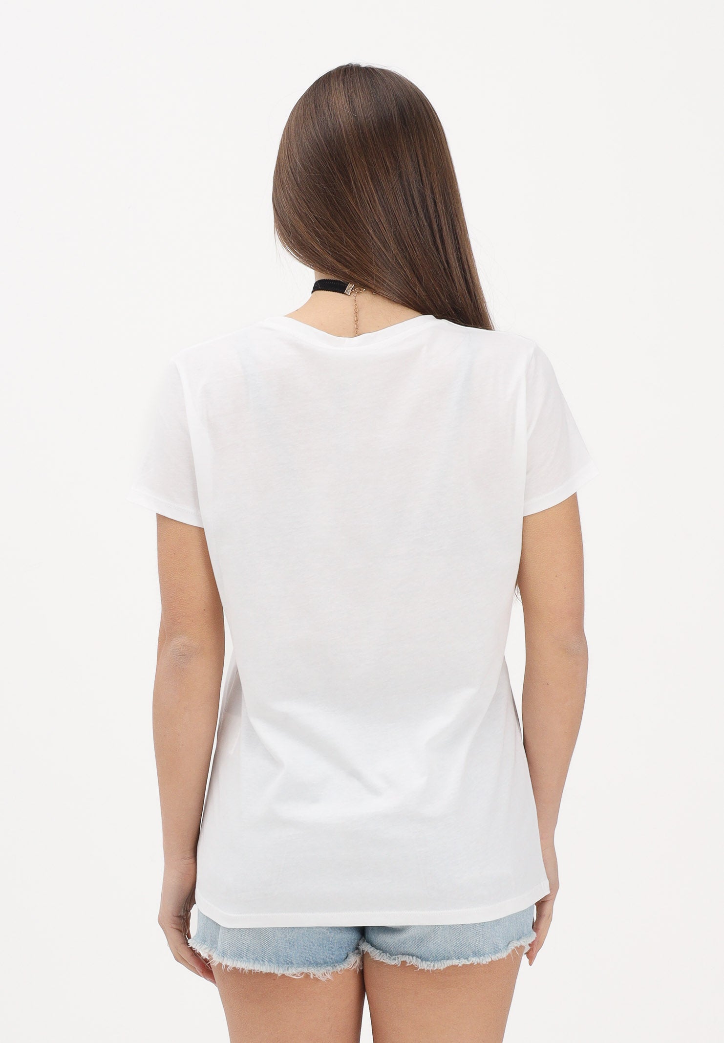 VICOLO T-shirt a manica corta bianca da donna con stampa "Scomoda tutta la vita" RAB0722 02 VICOLO 