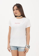 VICOLO T-shirt a manica corta bianca da donna con stampa "Son tutte belle le mamme del mondo" RAB0740 02 VICOLO 