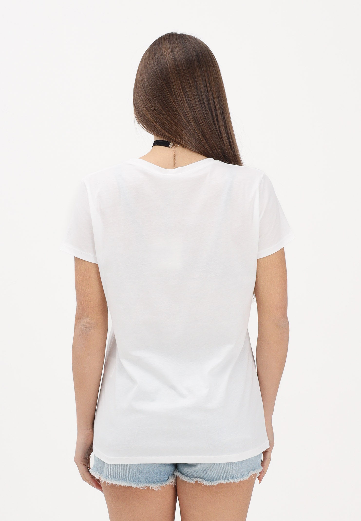VICOLO T-shirt a manica corta bianca da donna con stampa "Son tutte belle le mamme del mondo" RAB0740 02 VICOLO 