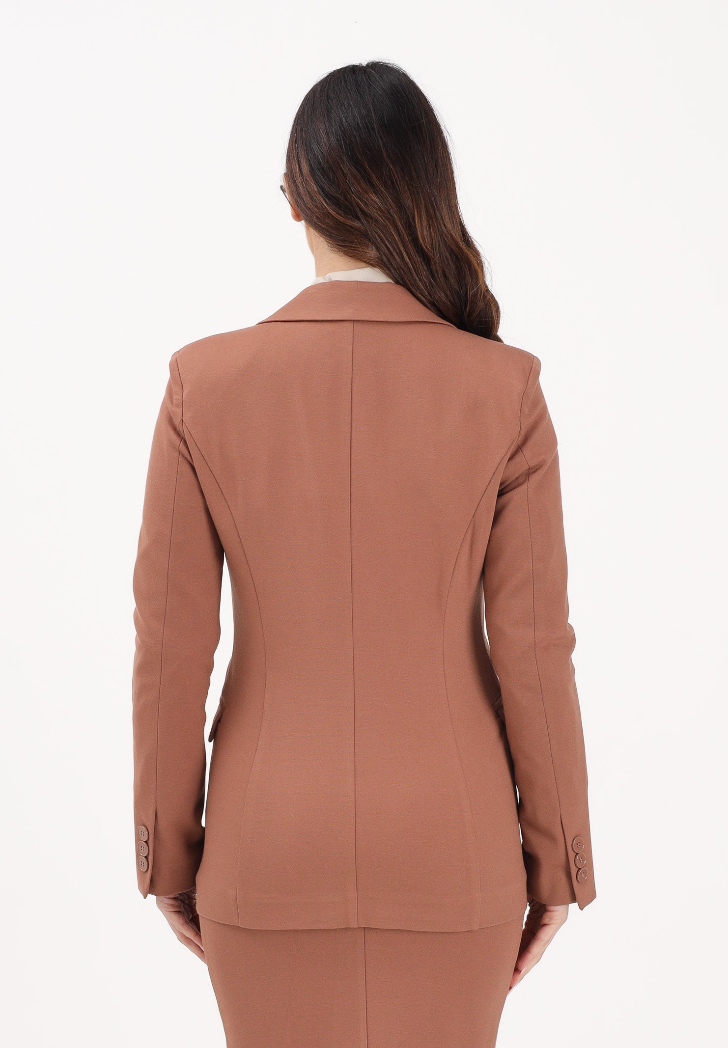 VICOLO Giacca monopetto cuoio da donna TAB0042 ABU67 VICOLO 
