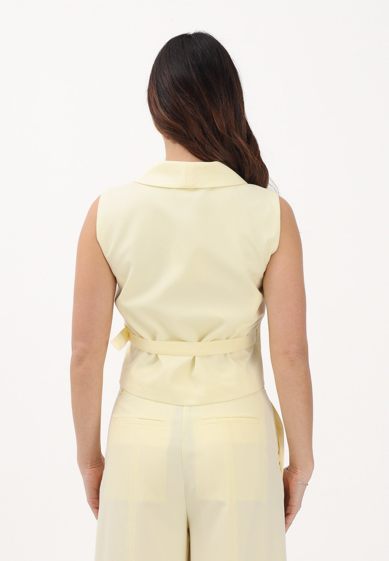 VICOLO Gilet giallo paglierino da donna TAB0140 ABU20 VICOLO 