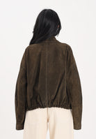 VICOLO Giubbotto in pelle scamosciata verde militare da donna TAB0171 ABU19 VICOLO 