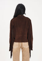 VICOLO Giubbotto moro da donna in morbido suede con frange TAB0172 ABU68 VICOLO 