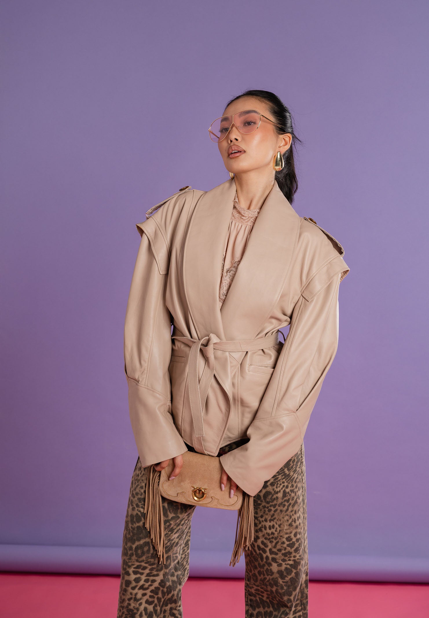 VICOLO Giubbotto di pelle Marant beige da donna TAB0179 ABU03 VICOLO 