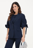 VICOLO Giacca monopetto blu da donna con fiocchi TAB0244 A89 VICOLO 