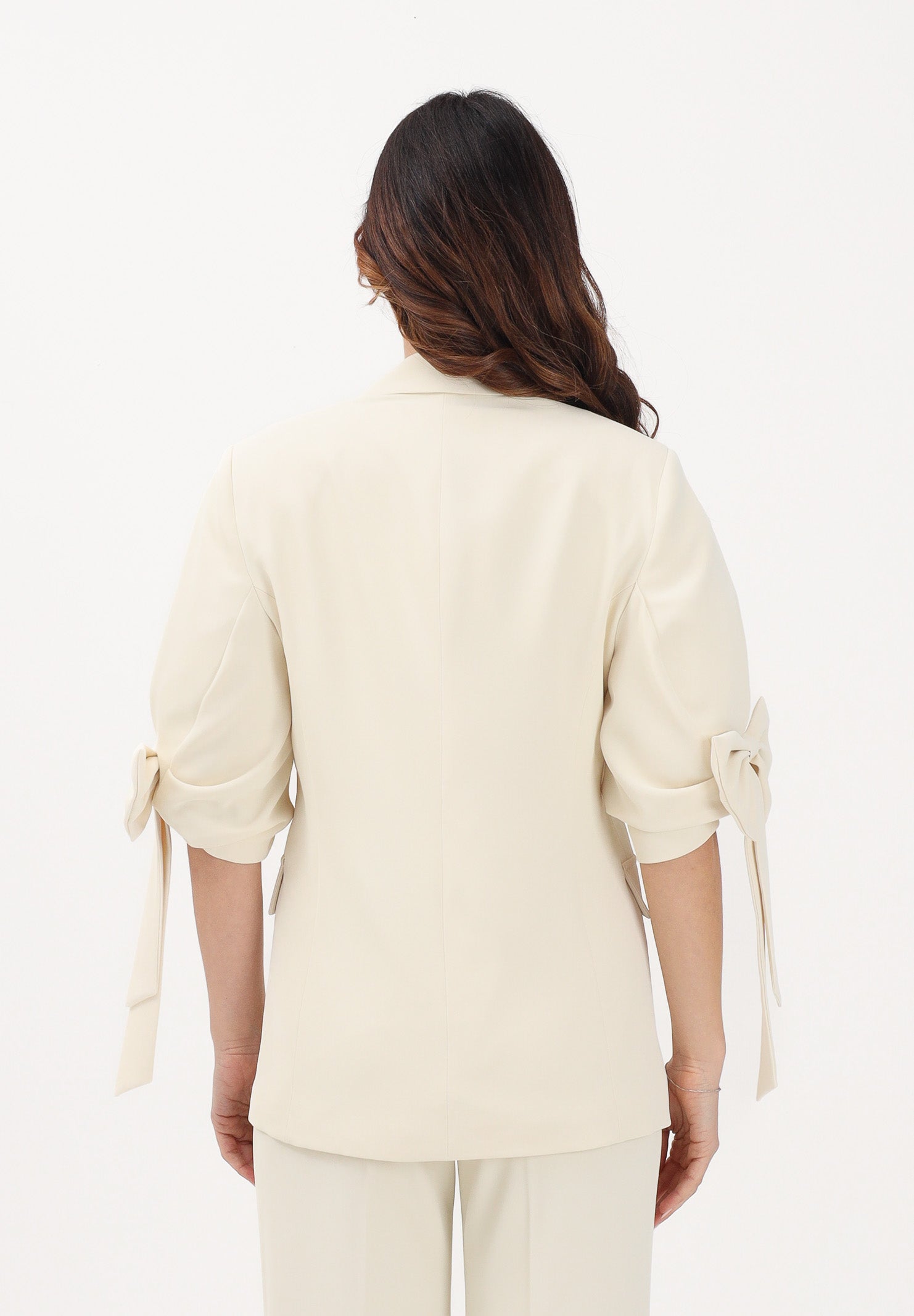 VICOLO Giacca monopetto burro da donna con fiocchi TAB0244 ABU04 VICOLO 