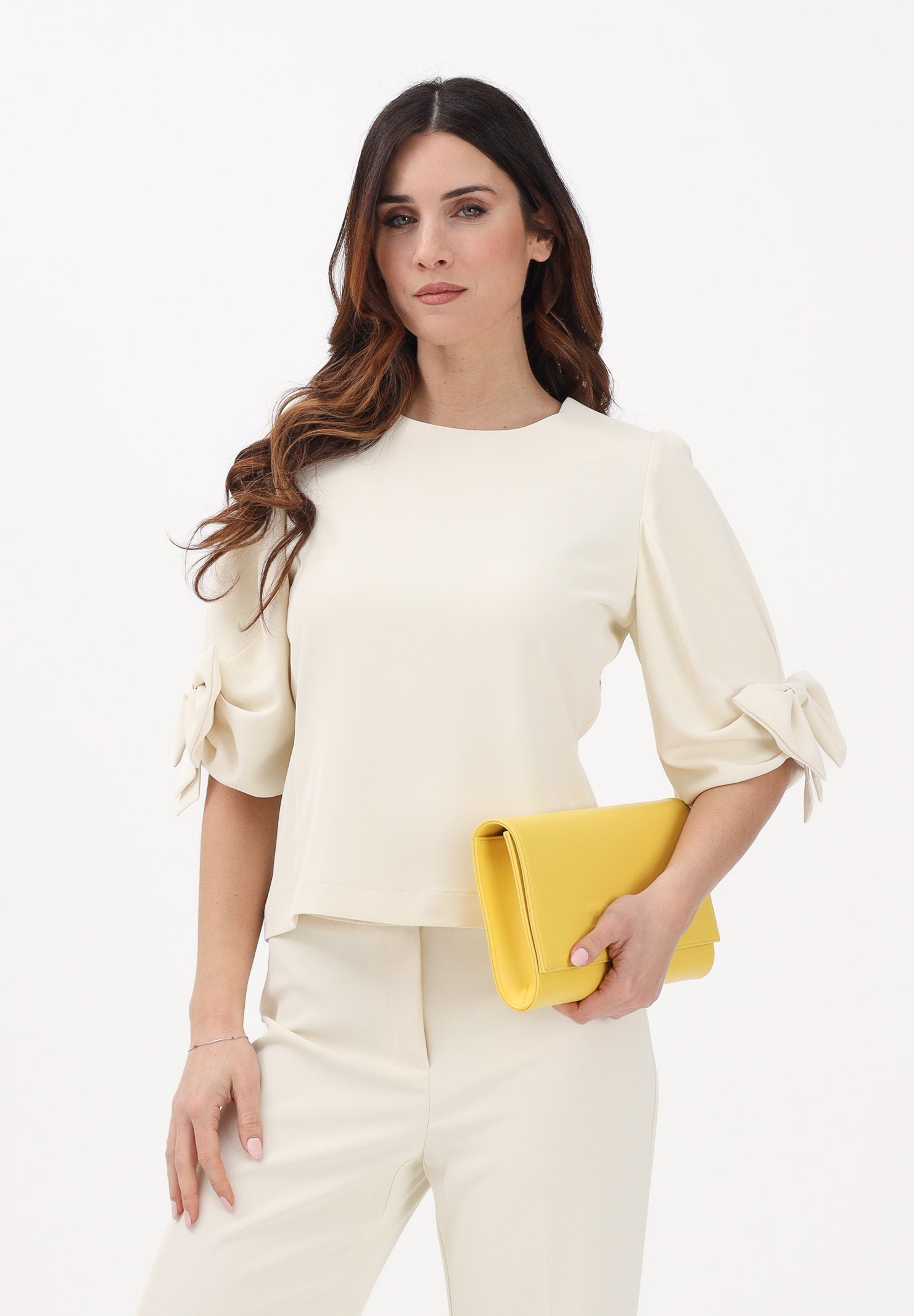 VICOLO Blusa burro da donna con fiocco applicato TAB0245 ABU04 VICOLO 