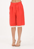 VICOLO bermuda lino Papaya arancione donna. TAB1621 PA VICOLO 