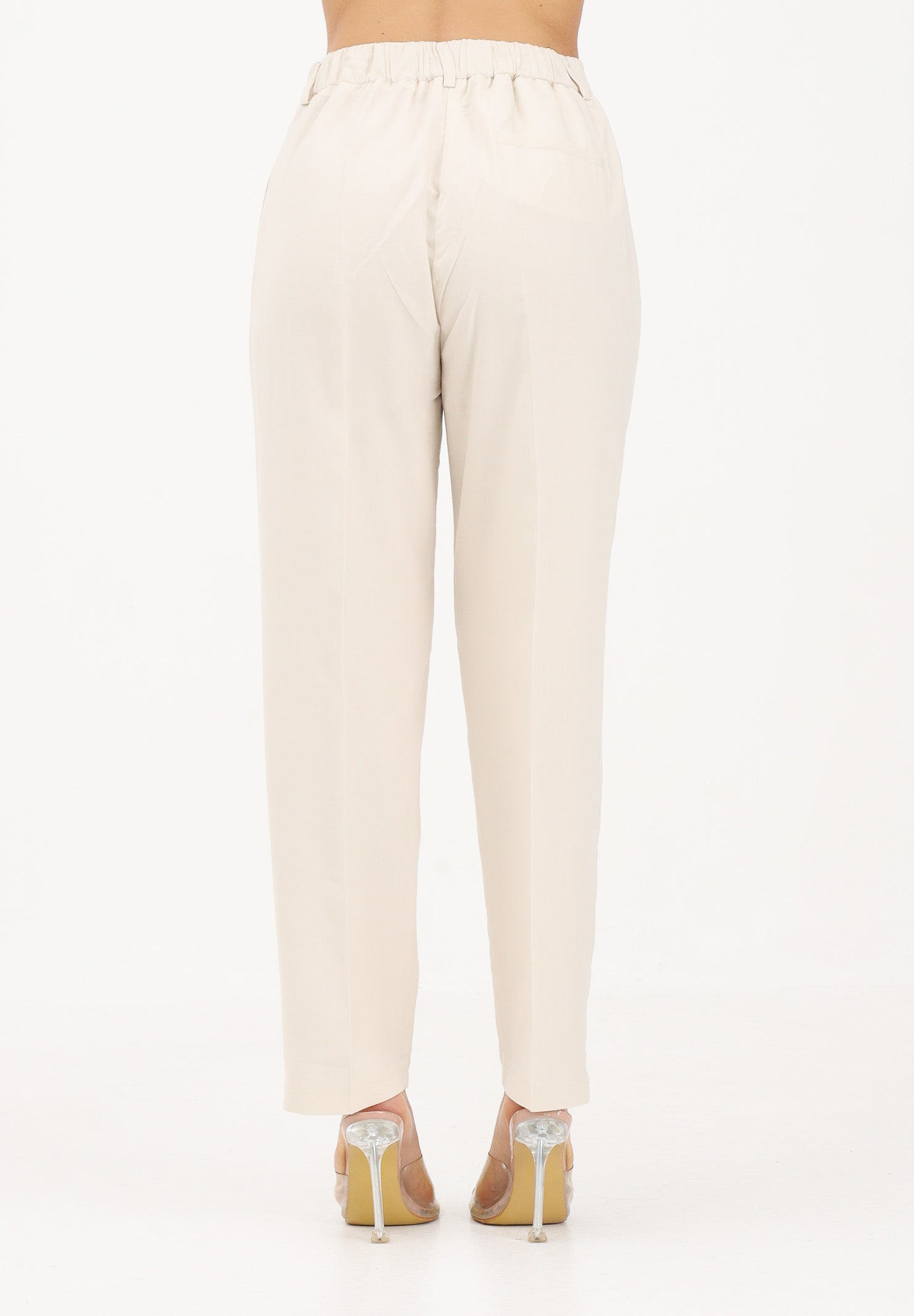 VICOLO pantalone casual in lino Burro beige, donna. TAB1626 BU VICOLO 