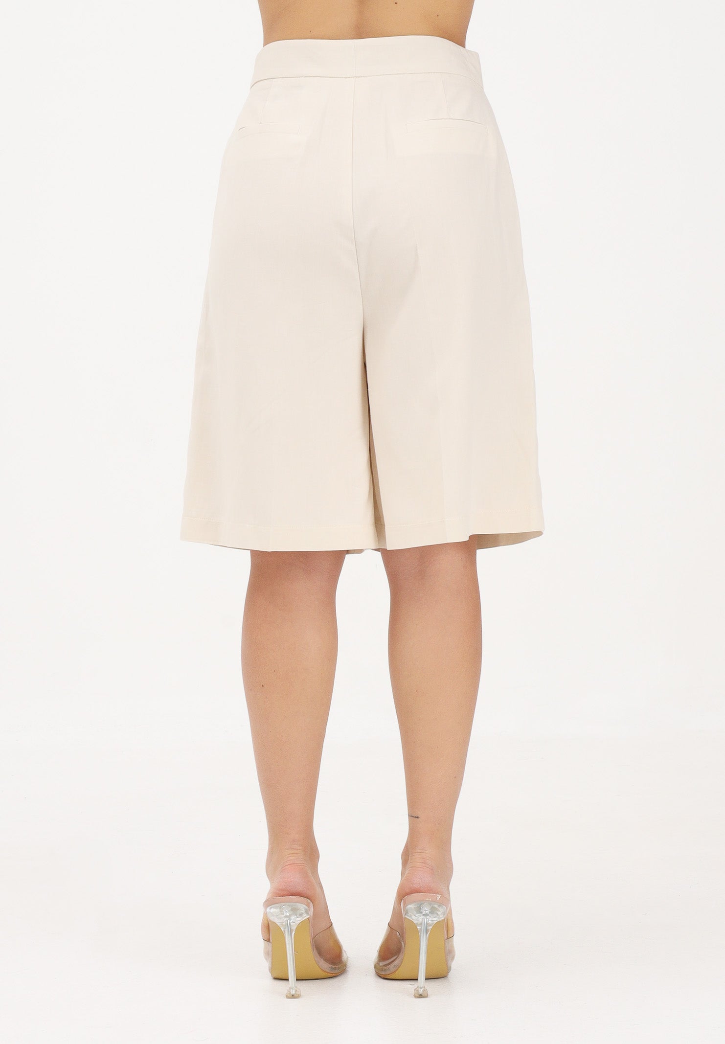 VICOLO Shorts in viscosa e lino Burro beige, donna. TAB1656 BU VICOLO 