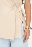 VICOLO gilet incrociato Mandorla beige, donna. TAB1669 MA VICOLO 