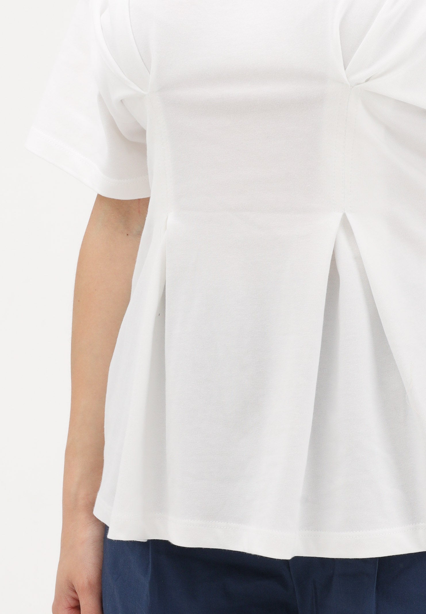VICOLO T-shirt a manica corta bianca da donna sfiancata UAB0020 BI VICOLO 