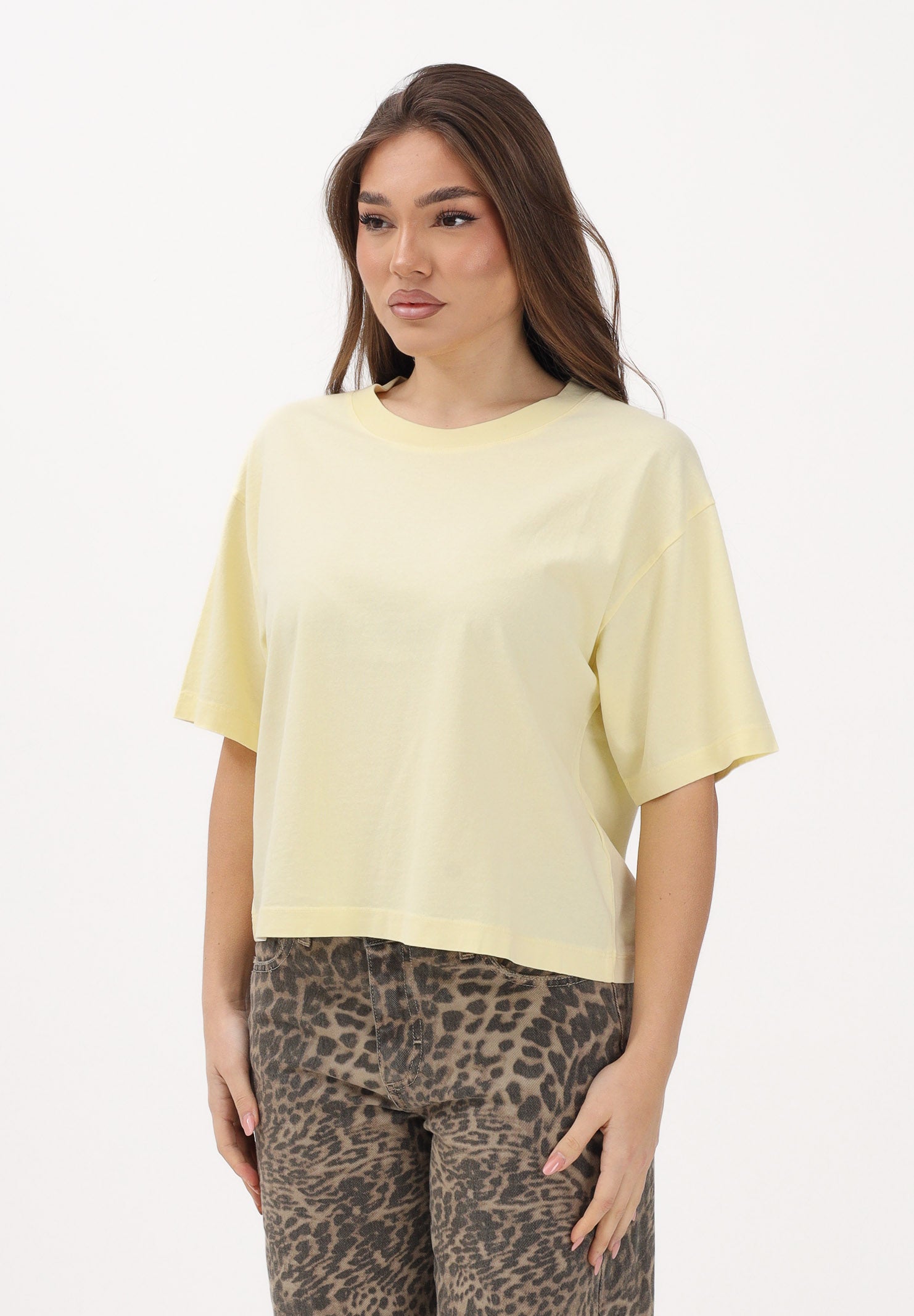 VICOLO T-shirt a manica corta gialla da donna UAB0022 ABU202 VICOLO 
