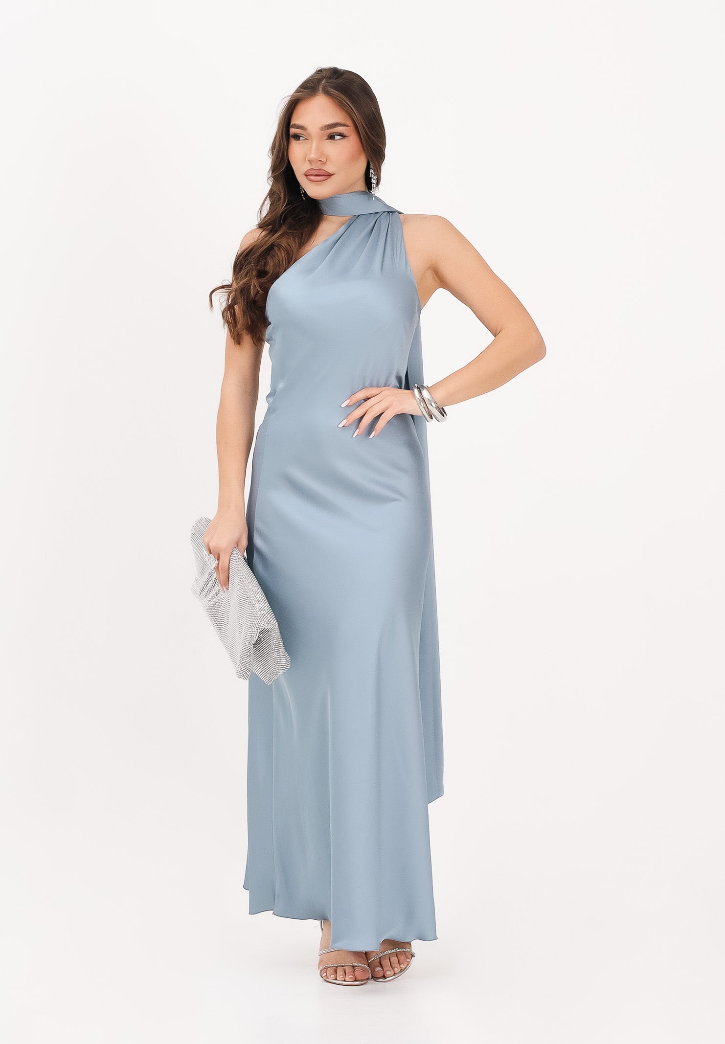 VICOLO Abito lungo azzurro da donna TAB1736 AZ VICOLO 