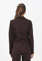 VICOLO Giacca marrone da donna con inserti in raso TF0304 FU69 VICOLO 