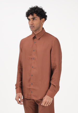 PATRIZIA PEPE Camicia a manica lunga cuoio da uomo 5C0310A093J B217 PATRIZIA PEPE 