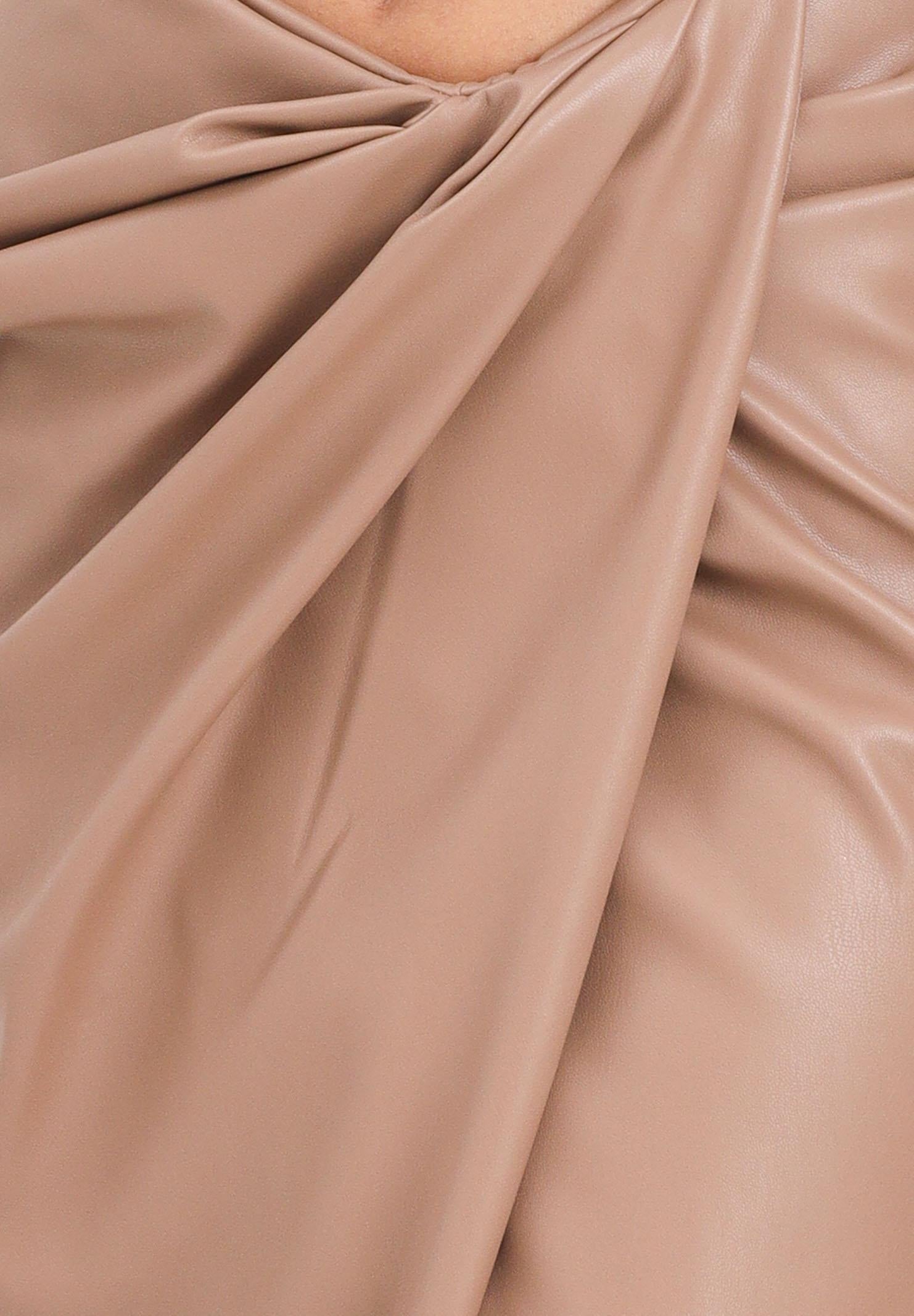 ALMA SANCHEZ Gonna midi Gaeta in ecopelle color cammello da donna AS2526049EP 122 ALMA SANCHEZ 