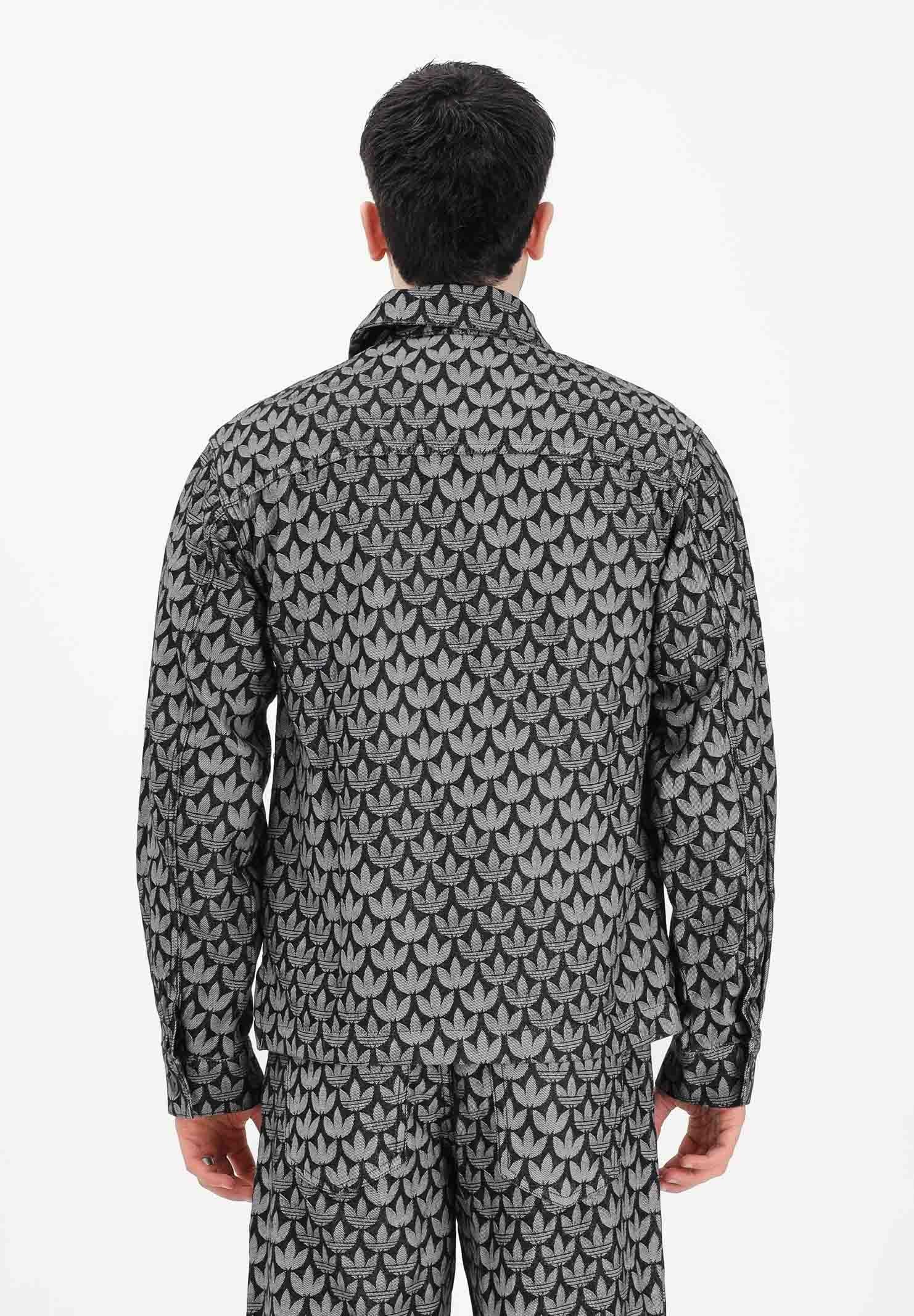 ADIDAS ORIGINALS Camicia in denim nero da uomo con monogramma KC6379 . ADIDAS ORIGINALS 